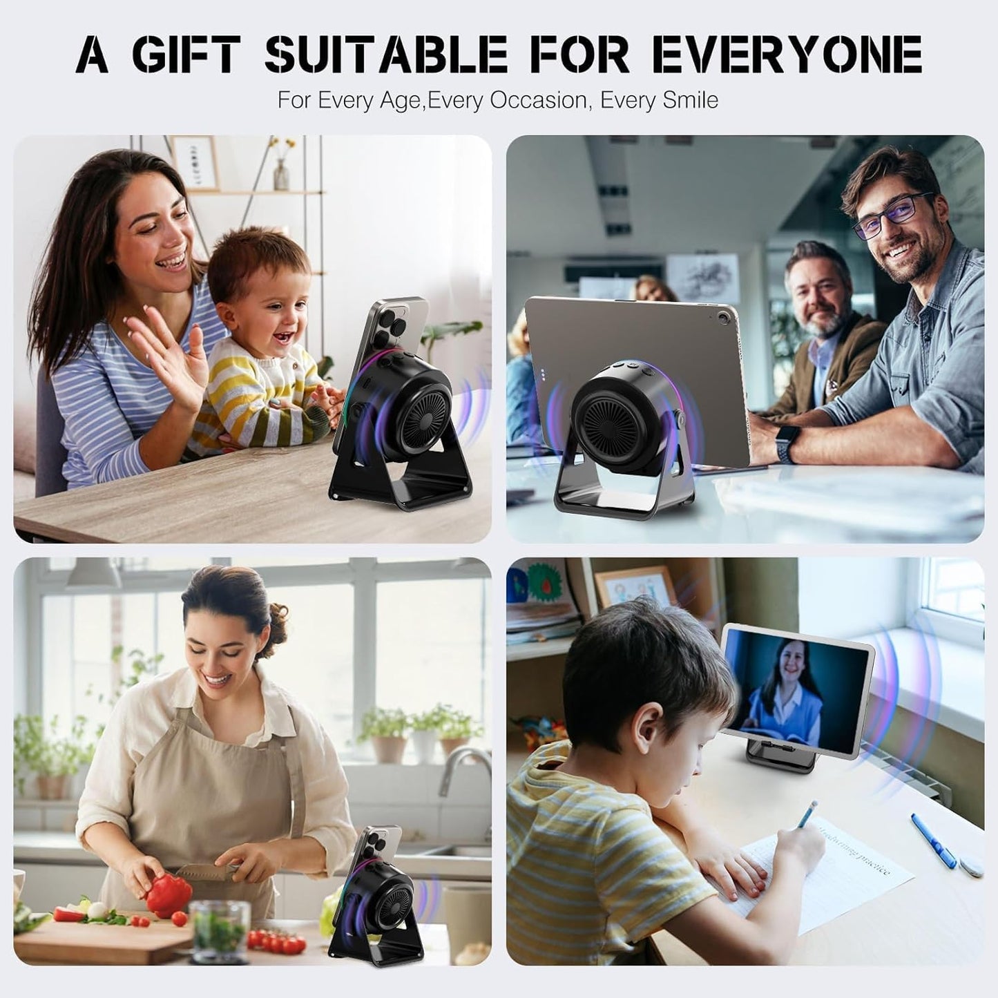 4-in-1 Wireless Charging Bluetooth Speaker & Phone Stand