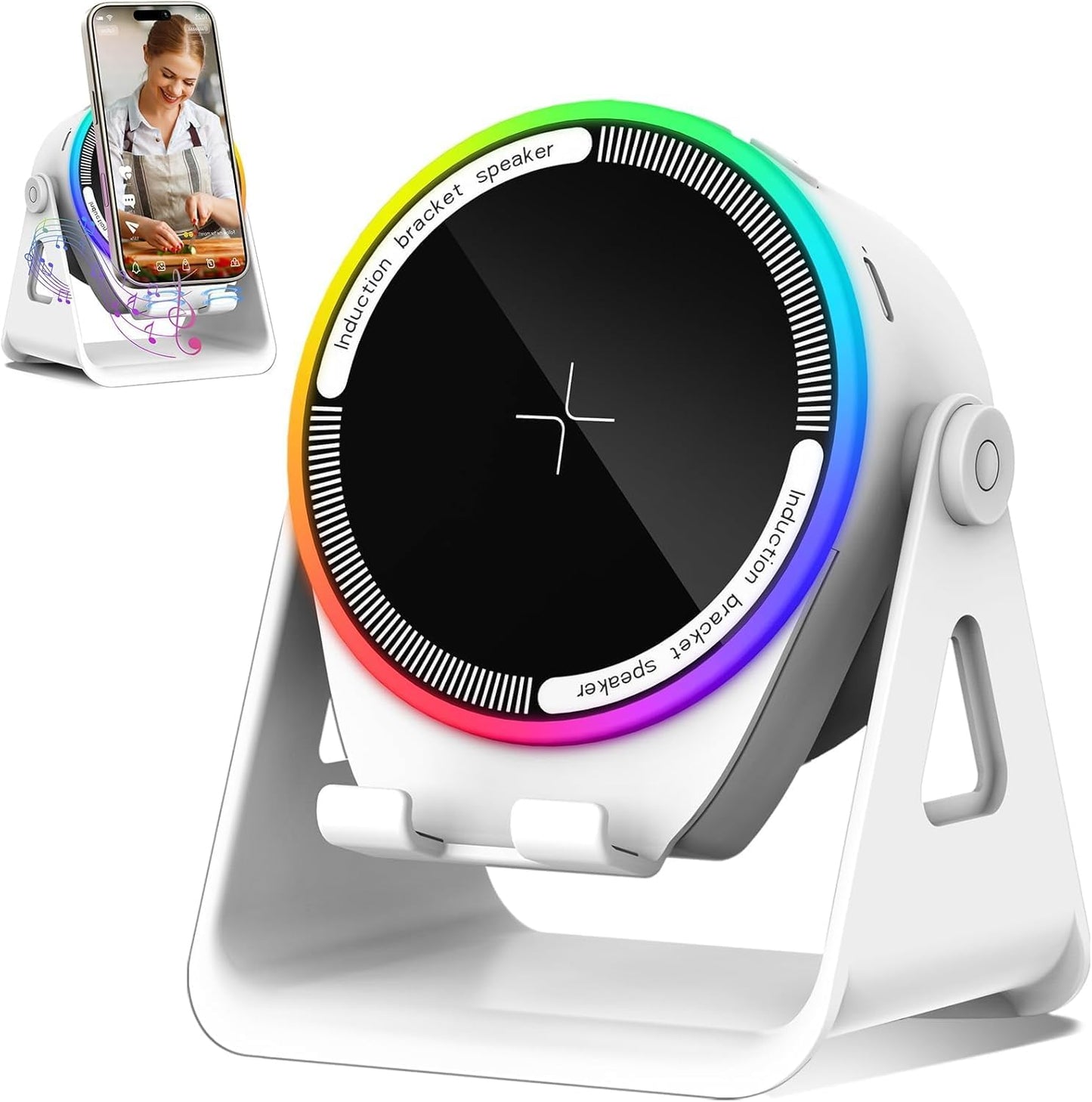4-in-1 Wireless Charging Bluetooth Speaker & Phone Stand